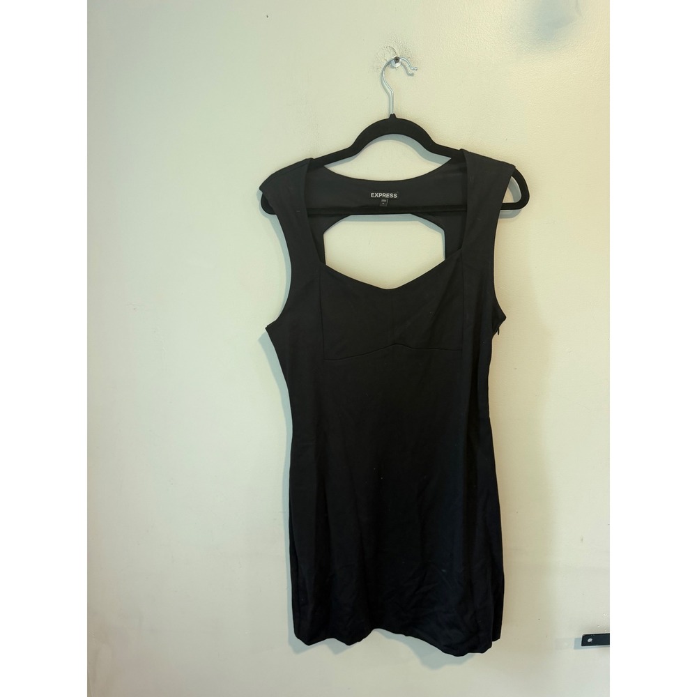 Express Women Black Sweetheart Cutout Back Sleeveless Bodycon Mini Dress Size 12